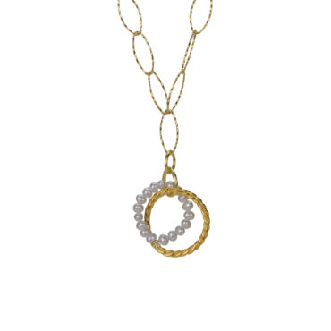 Bonvo: Twist Pearl Necklace Gold Plated, tomfoolery