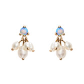 WWake: Opal and Pearl Cloudburst Earrings, tomfoolery london