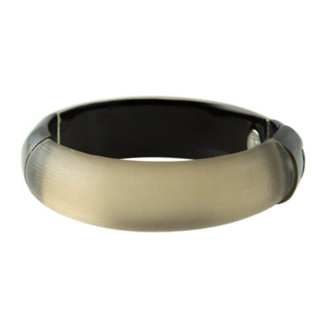 Alexis Bittar: Hinged Taupe Lucite Bangle Bracelet, tomfoolery