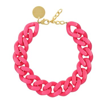 Vanessa Baroni: BIG Flat Chain Necklace pink, tomfoolery