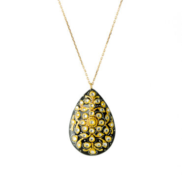 TF Collective: Acrylic Drop Pear Pendant in Black, tomfoolery london