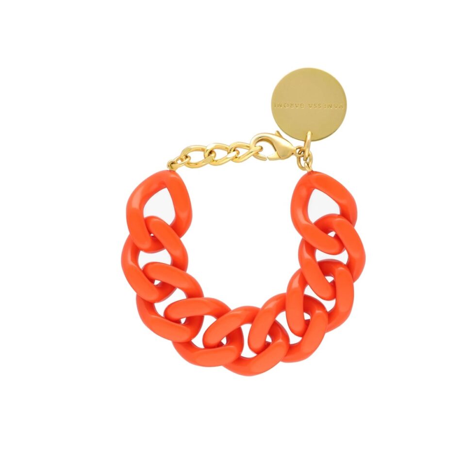 Vanessa Baroni: Flat Chain Bracelet Orange, tomfoolery
