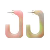 Vanessa Baroni: SQUARED Single Earrings Large Neon Rainbow, tomfoolery