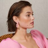 Vanessa Baroni: SQUARED Single Earrings Large Pink, tomfoolery