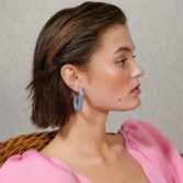 Vanessa Baroni: SQUARED Single Earrings Large Pigeon Blue, tomfoolery