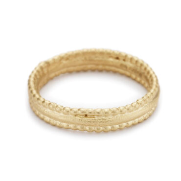 Ruth Tomlinson: Wedding Band With Beaded Edge - Wide, tomfoolery