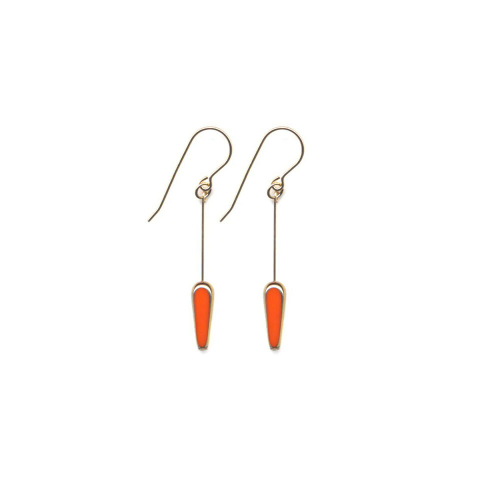 I. Ronni Kappos - Orange Arrow Earrings, tomfoolery london