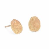 9ct Gold Medium Flattened Nugget Studs by Emily Nixon available online at tomfoolery london