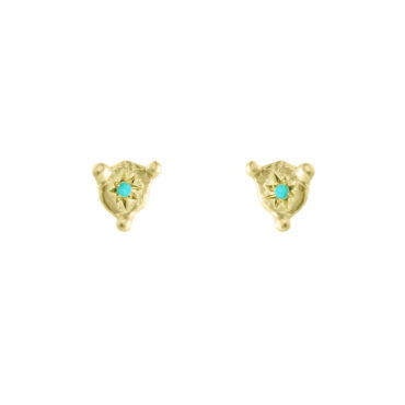 Maria Beltran: Turquoise and Gold plated silver small star studs, tomfoolery london