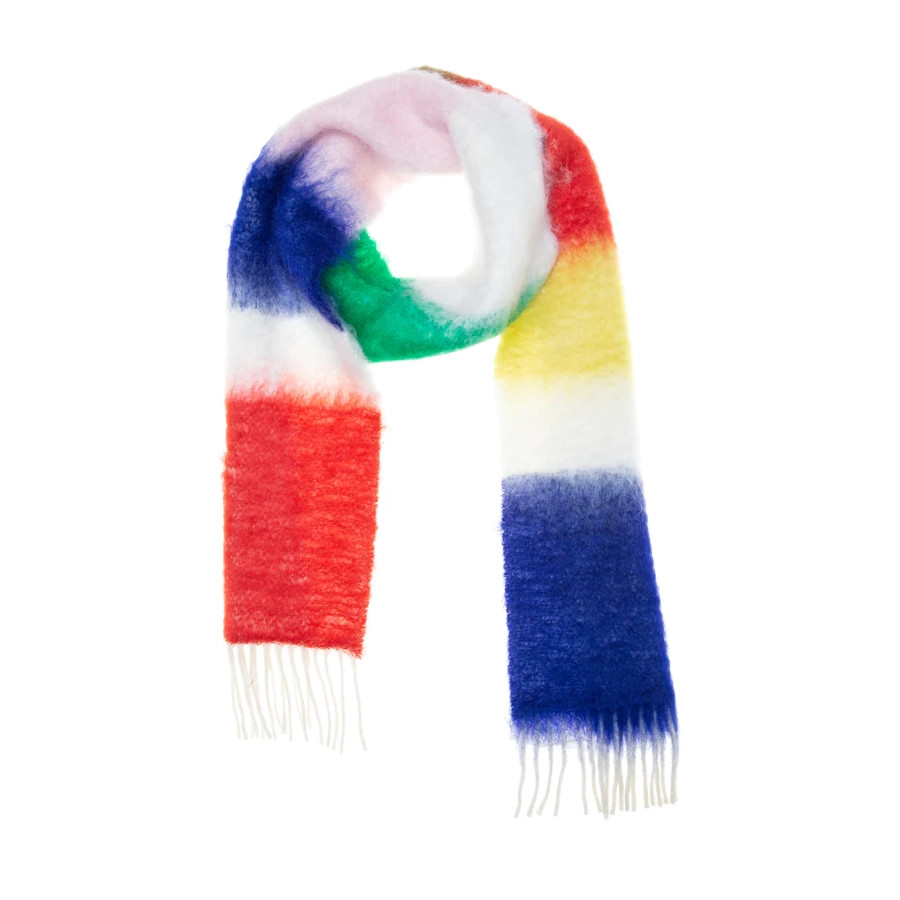 Bright Colour Stripe Wool and Mohair Scarf - Tomfoolery London