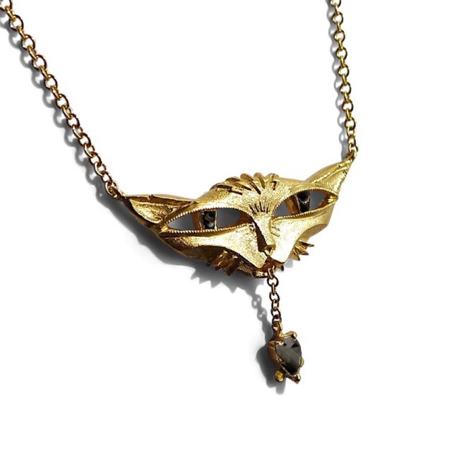 Lucky Cat Pendant Necklace In 925 Silver & 9ct Gold | CarterGore