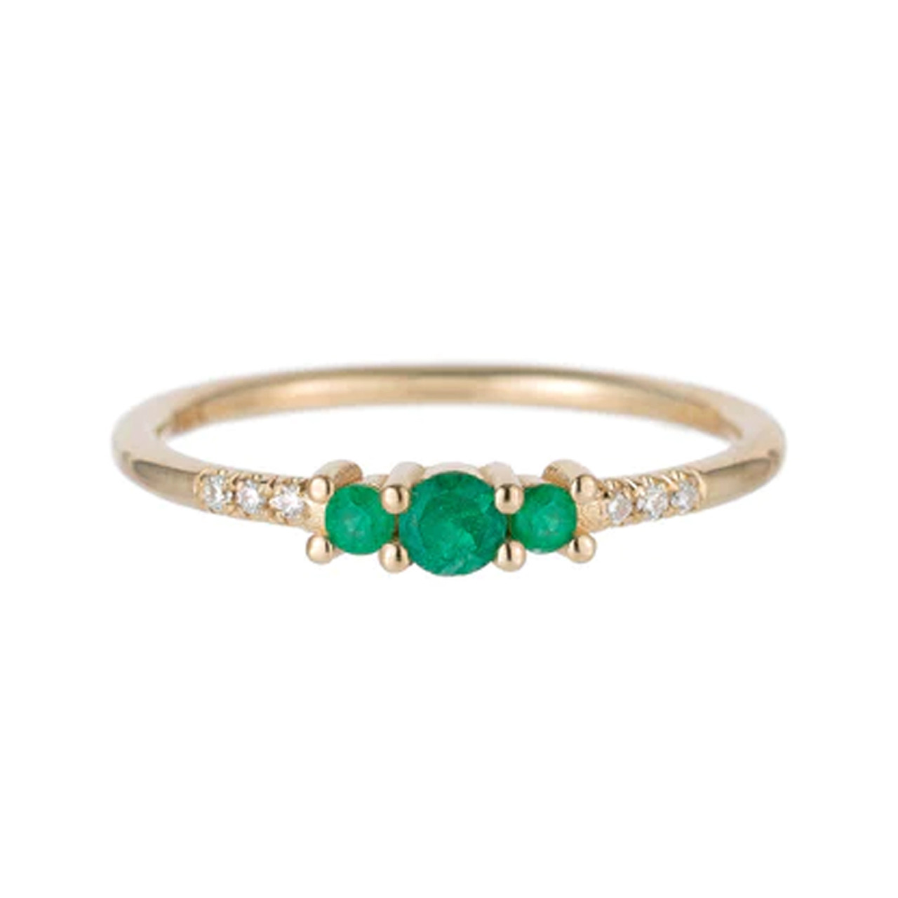 Emerald Trio Equilibrium Ring - Tomfoolery London