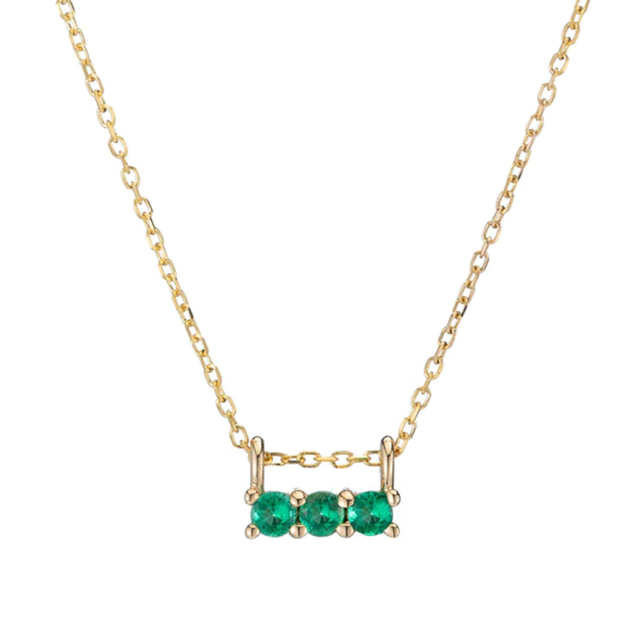 EMERALD 3S NECKLACE By Jennie Kwon