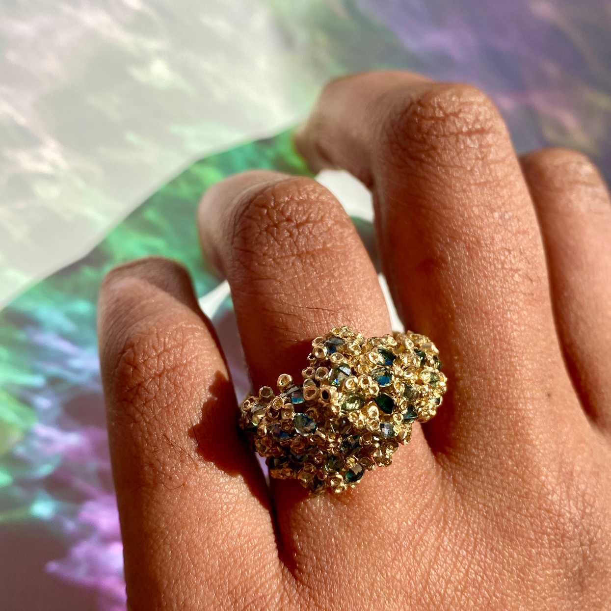 CORAL & BARNACLE CLUSTER ART RING By Ami Pepper