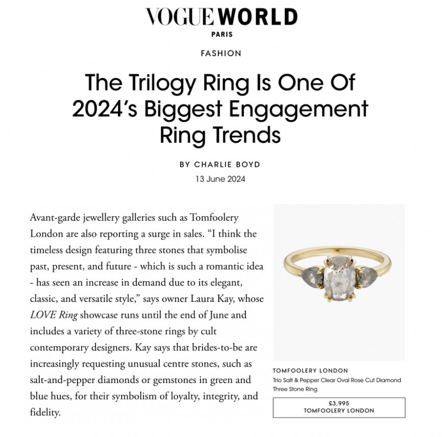 VOGUE Press Release: The Rise of the Trilogy Ring